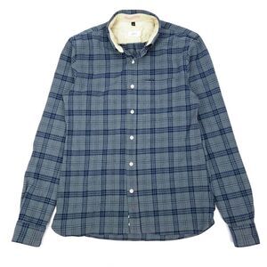 APOLIS Global Citizen Sustainable Plaid Flannel Button Down Luxe Gray Mens Small